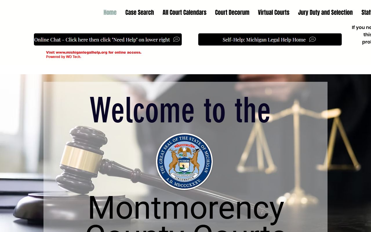 Joint 26th Circuit Court website for Alpena and Montmorency County criminal records search