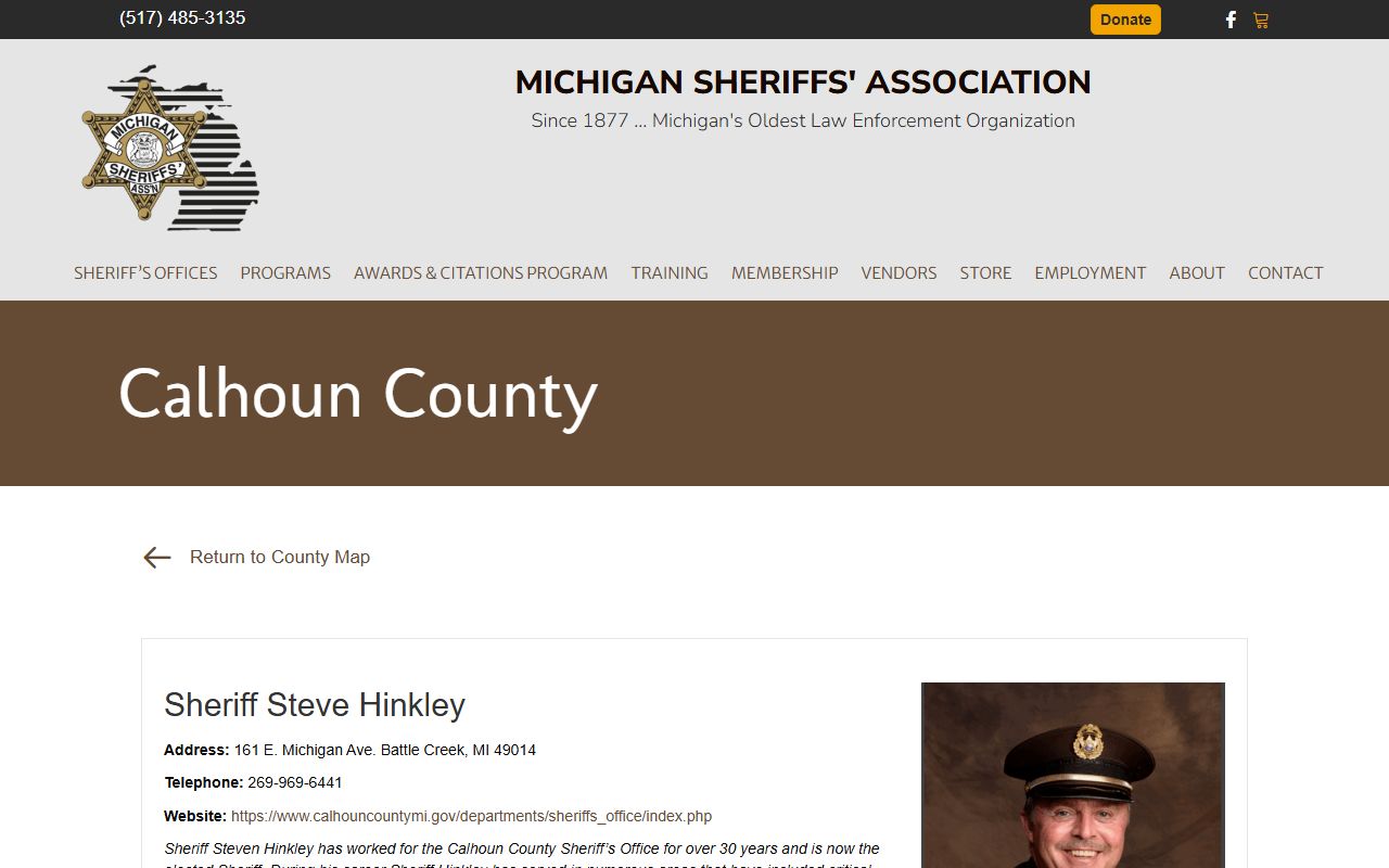 Calhoun County Michigan Sheriffs Association criminal records