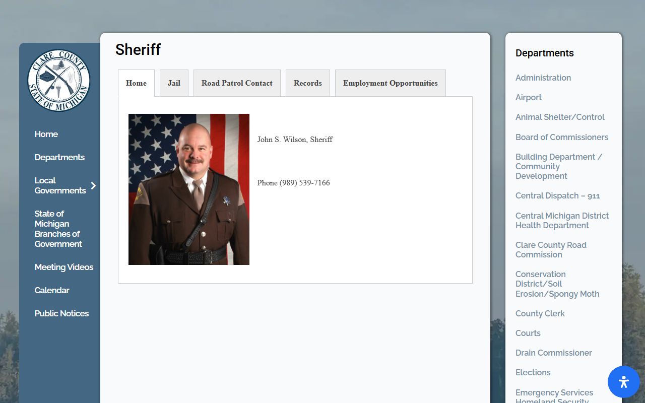 Clare County Sheriff Office Harrison Michigan criminal records