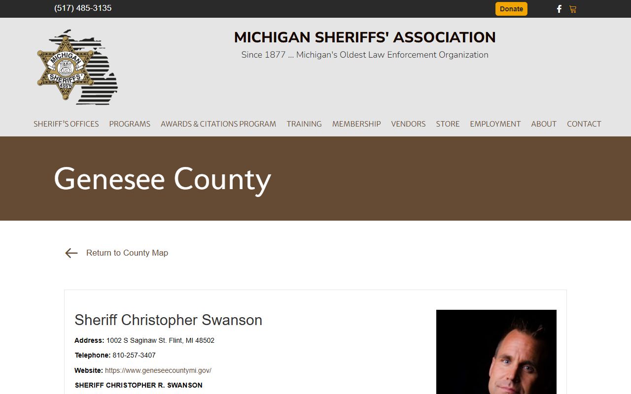 Genesee County criminal records - Michigan Sheriffs' Association listing