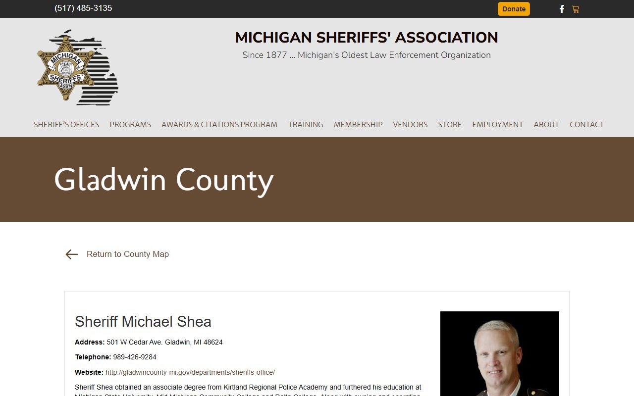 Gladwin County criminal records - Michigan Sheriffs' Association listing