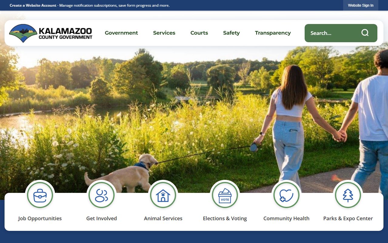 Kalamazoo County government website for criminal records