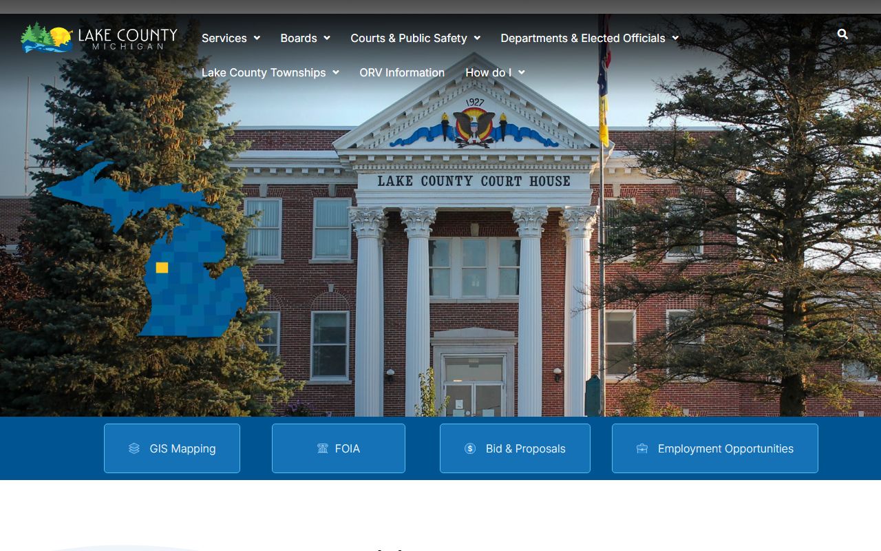 Lake County Michigan government website for criminal records