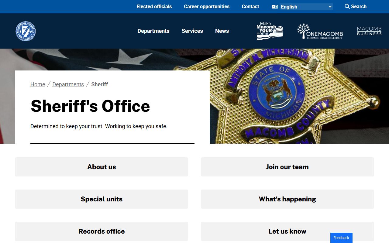 Macomb County criminal records sheriff office website