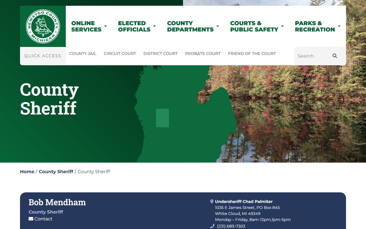 Newaygo County Sheriff's Office criminal records page