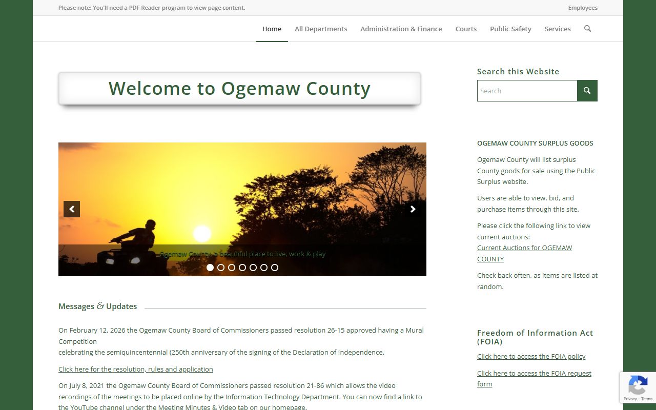Ogemaw County website for criminal records and public records access