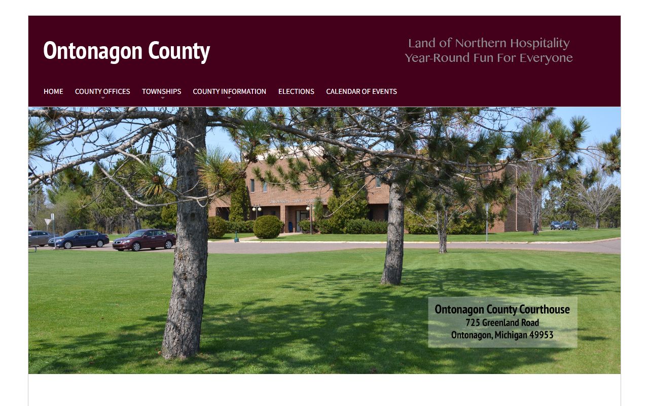 Ontonagon County website for criminal records and public record access