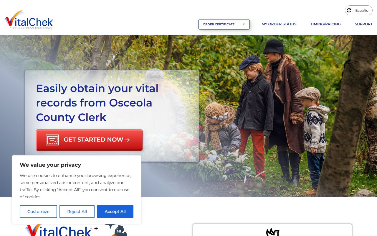 VitalChek expedited vital records for Osceola County