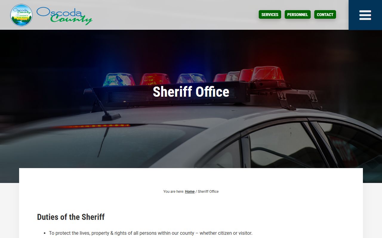Oscoda County criminal records sheriff's office