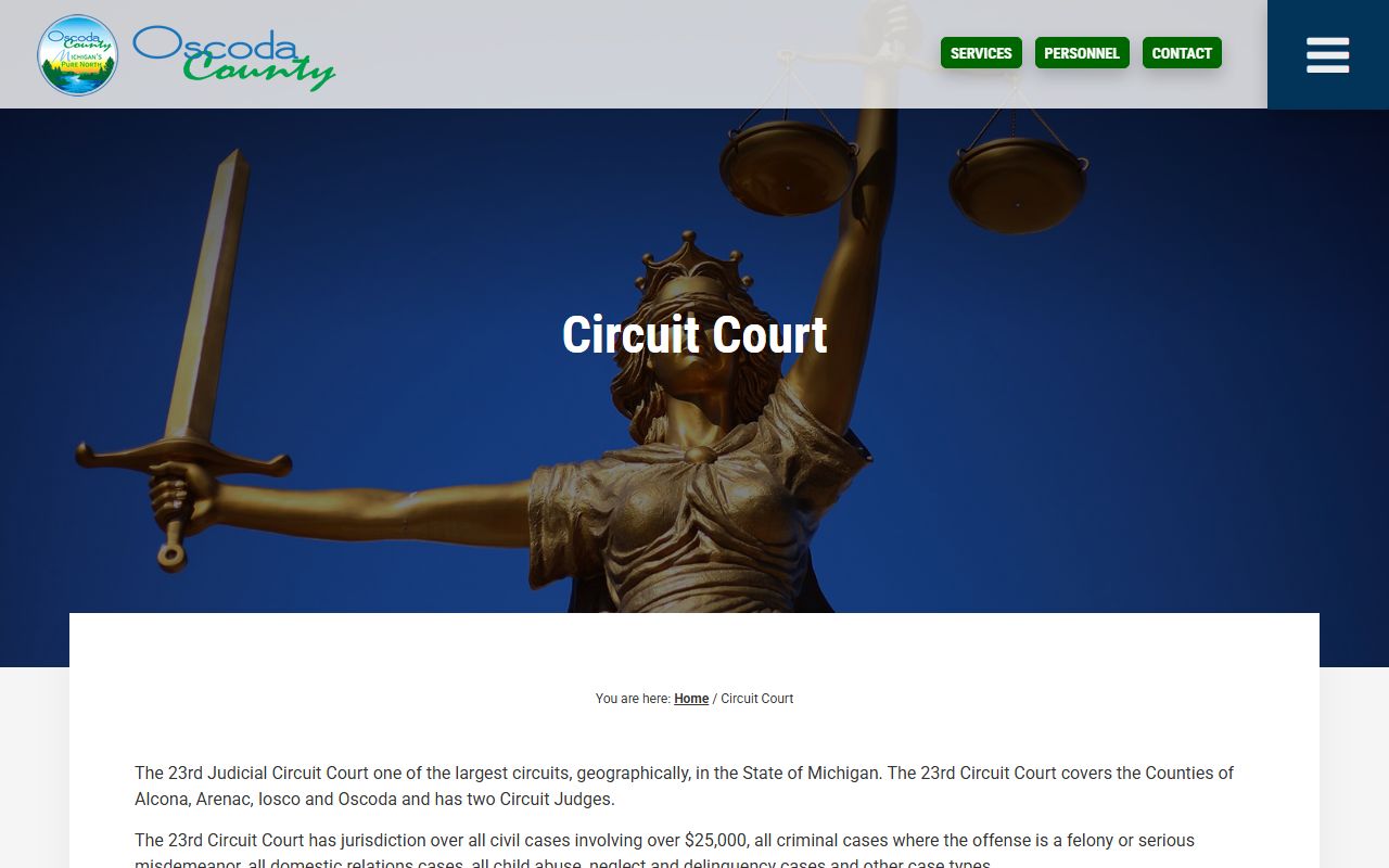 Oscoda County criminal records 23rd Circuit Court